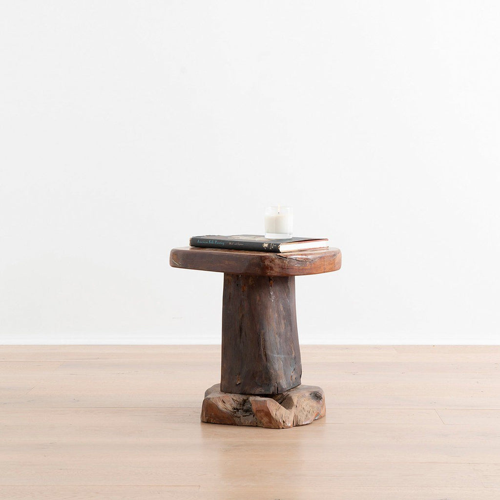 Hand Carved Wooden Trunk Table