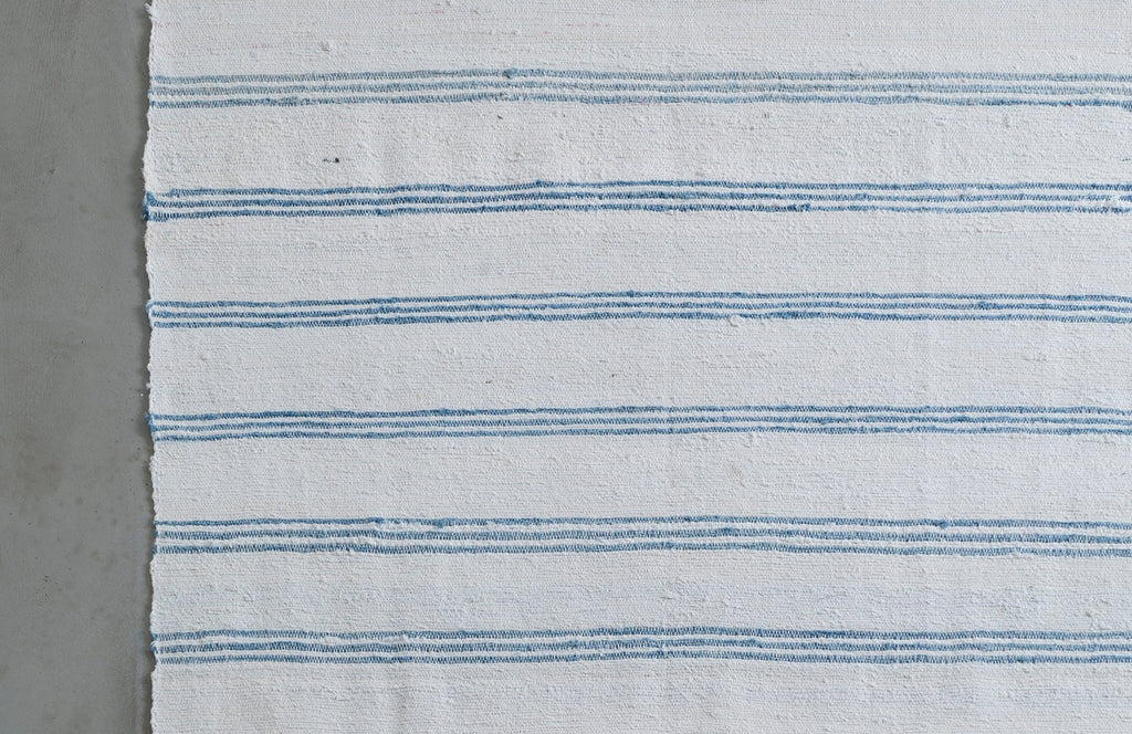 Blue Stripe Linen Rug
