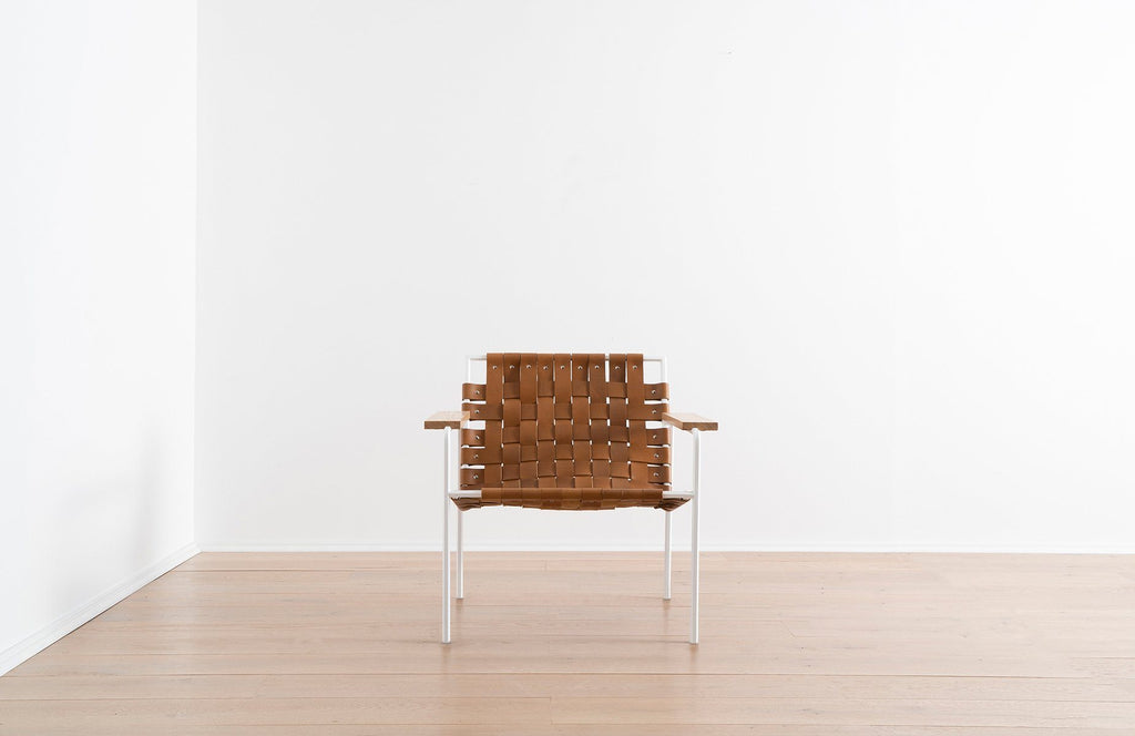 Rod + Weave Chair with Wood Arms